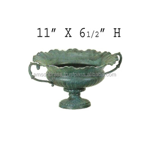 Urne de jardin antique en métal et aluminium gaufré Pot de fleur et jardinières Urne de jardin décorative en métal antique - Product Image 5