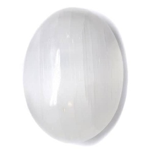 จี้หินรูปไข่ selenite เครื่องประดับอัญมณีคริสตัลทรงวงรีหินธรรมชาติบำบัดขายส่ง - Product Image 3