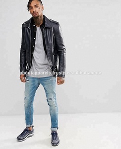 ใหม่สลิมฟิตที่กำหนดเองการออกแบบแขนยาวผ้ายีนส์สีดำผู้ชายแฟชั่นเสื้อ - Product Image 6