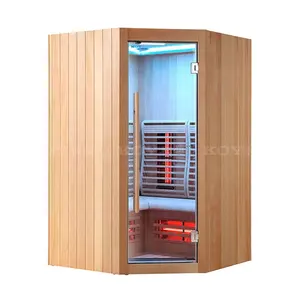 03-L4 Hemlock wood KOY sauna 4 person deluxe corner Far Infrared Sauna room