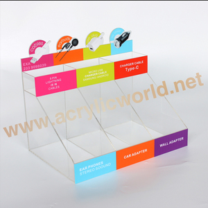 ชั้นวางแสดงอะคริลิคอุปกรณ์โทรศัพท์มือถือ/แสดงประจุ/แสดงสาย USB อะคริลิก - Product Image 3