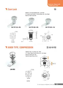 LM-743 Panel Lock Elektrische Deur Kast Mechanische Industriële Kwart Turn Cilinder Sleutel Pin Tumbler Cam Klink