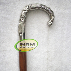 Bâton de marche en bois fait à la main de qualité supérieure avec poignée demi-ronde en laiton/cannes de marche en bois avec poignée demi-ronde en laiton - Product Image 2