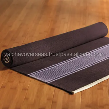 Matras Yoga katun Datara karpet Yoga buatan tangan dari katun 100%