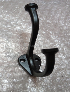 OMG Industries Heavy Zinc Fonte Décoratif Chape Slip Hook Personnalisable Double Chapeau Manteau Crochet en Noir Grab Hook - Product Image 4