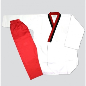 Nueva venta al por mayor de encargo estilo de artes marciales uniformes taekwondo V-cuello gi dobok - Product Image 3