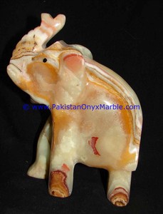 Statue d'éléphant en marbre onyx en gros et à l'exportation du Pakistan, pierre naturelle, cadeau, technique polie - Product Image 5