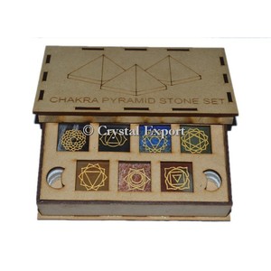 Top Design Seven Chakra Engraved Pyramids With Gift Box From <b>Crystal</b> Export - Product Image 1