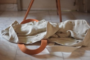 100% ยูโรผ้าลินินสีธรรมชาติถุงสิริใหญ่จากอินเดีย - Product Image 3