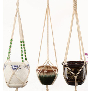 Étain métal suspendu macramé Pot plante cintre accessoires de jardin - Product Image 5