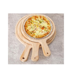 Plaque à pizza en bois de haute qualité avec logo personnalisé 3 pièces de tailles différentes avec poignée produit de vente supérieur - Product Image 1