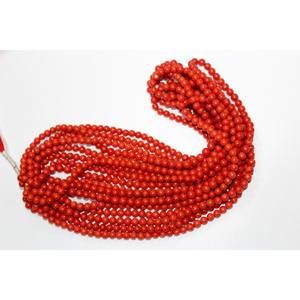 Cuentas de piedras preciosas de Coral liso de forma redonda de coral italiano para la fabricación de joyas precio al por mayor cabujón Natural coral de calidad increíble - Product Image 1