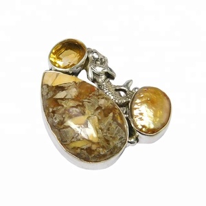Nueva moda Vintage 925 plata esterlina forma desigual citrino piedra preciosa eternidad anillo Vermeil para mujeres y niñas-regalo de fiesta de boda - Product Image 1