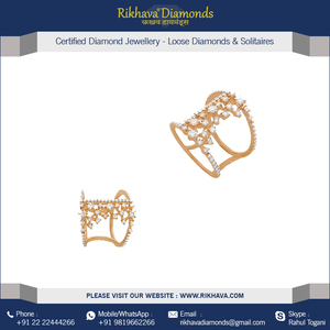 Lujoso anillo de bodas de diamantes de oro rosa para mujer elegante y elegante - Product Image 2