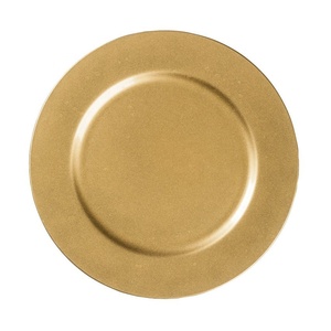 Plaque de chargeur design personnalisable peinte à la main ronde dorée pour hôtel et mariage - Product Image 5