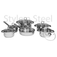 Buy Wholesale China 12pcs Stainless Steel Cookware Set , Non-stick Inner  Coating, Healthy, Environmental, Easy To Clear & 12pcs Belly Cookware Sets  at USD 23.5