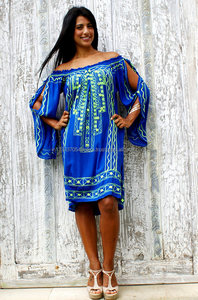 ชุดเดรสมินิเดรสปักลายตามสั่ง,ชุดกระโปรงชายหาดสำหรับสาวๆชุดคลุมปักลายสไตล์ Boho สำหรับฤดูร้อน - Product Image 4