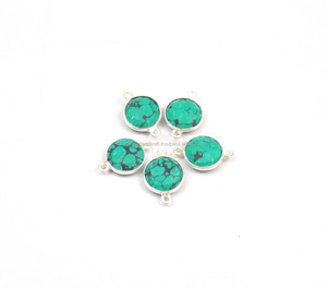 Connecteur de lunette en pierre précieuse plaqué or, 10 pièces, pendentif, résultats de bijoux - Product Image 4