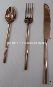 ชุดช้อนส้อมสแตนเลสโบราณโบราณโรงแรม Flatware แบบยั่งยืนโลหะ - Product Image 4