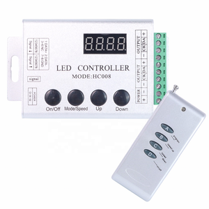 DC12V 4 Teclas de RF control remoto RGB LED controlador HC008 magia sueño Color RF 133 efecto modos WS2811 para tira de luz LED