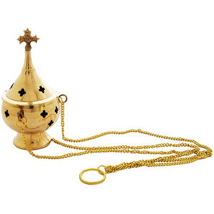 เตาเผากำยานทองเหลืองขัดเงาแบบแขวน-ชามาน อินเดีย รุ่น 40840 - Product Image 1