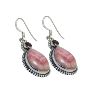 Pendientes de gota de Rodocrosita de Ley 925 de alta calidad, estilo Vintage, múltiples piedras preciosas, joyería elegante para mujeres y niñas, fiesta, boda - Product Image 1
