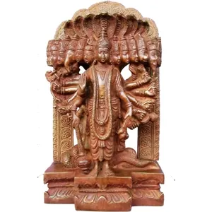 Estátua de metal de bronze personalizada para o templo de Lord Vishnu, Vishwaroopam, estátua de metal para decoração de casa, estátuas artesanais de Vishnu