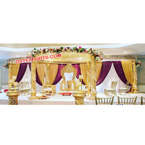 Mandap de boda de cristal de fibra de diseñador, conjunto de mandril de cristal para boda india - Product Image 1