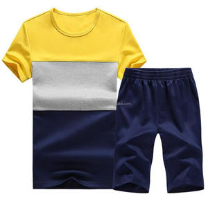 2 Piece Outfits Summer Casual Jogger Set Tracksuits Sweatpants / Sleeve T Shirt Shorts Solid Tracksuit Set Men's 2 Pieces Sets - Product Image 2