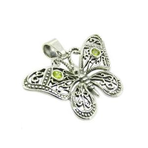 ใหม่สร้อยคอจี้925ผีเสื้อเงินสเตอร์ลิงทำด้วยมือพร้อมจี้อัญมณีและเสน่ห์ - Product Image 1