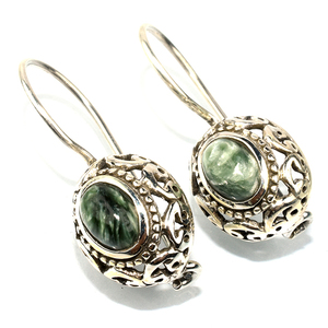 Pendientes de plata de ley 925 con forma ovalada, hechos a mano - Product Image 3