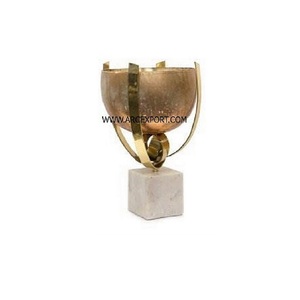 ชามโลหะตกแต่งโต๊ะกลางมีสไตล์พร้อมฐานหินอ่อนสำหรับโต๊ะอาหารในบ้าน - Product Image 1