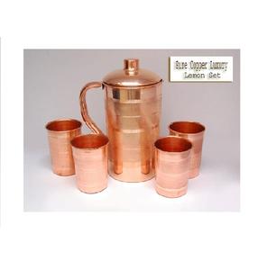 Jarra de agua de metal de cobre con logotipo personalizado para agua potable, tetera y bar, vasos de agua - Product Image 3