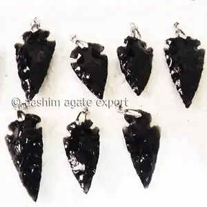 블랙 흑요석 arrowhead 펜던트 판매: 도매 블랙 흑요석 arrowhead 펜던트