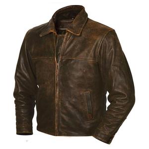 Blouson de motard en cuir beige, vêtements à la mode - Product Image 1