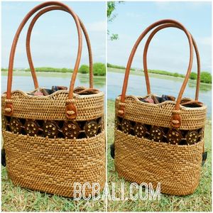 Las mujeres bolsa de paja rota ata tejida a mano de diseño étnico - Product Image 2