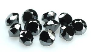 Diamantes Sueltos de Corte Brillante Redondo Natural de Color Negro Azabache de Fabricante Indio, Diamante Negro para Anillo de Compromiso y Joyería - Product Image 2