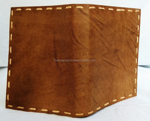 Diario de cuero de cubierta lisa de puntada lateral Diario de cuero hecho a mano simple con costura lateral para escribir y tomar notas - Product Image 3