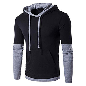 Sweat à capuche 100% coton pour hommes, logo personnalisé, sweat-shirt noir, blanc uni, 80% coton polyester, xxxxl, 20% - Product Image 1