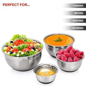 Hot Selling Stainless Steel Mixing <b>Bowl</b> <b>With</b> <b>Lids</b> Set Anti Slip Mixing <b>Bowls</b> - Product Image 3
