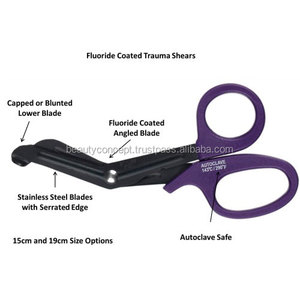 Tijeras médicas para traumatismos de 7,25 pulgadas, las mejores tijeras para traumatismos, tijeras para traumatismos con cuchillas recubiertas de fluoruro negro - Product Image 4