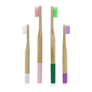 100% Brosse à dents en bambou zéro déchet 4-Pack pour les familles Nylon à poils durs pour enfants Marque privée Usage domestique - Product Image 1