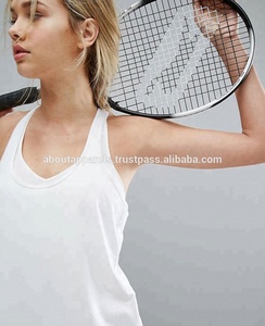 Logotipo personalizado a granel Chalecos de yoga Gimnasio Fitness Tank Top Entrenamiento Ropa deportiva Camiseta sin mangas de moda, Mujeres Camiseta sin mangas de algodón blanco - Product Image 3