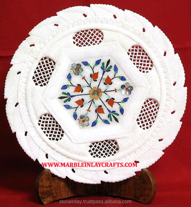 จานหินอ่อนทรงกลมฝังลายสวยงาม - Product Image 1