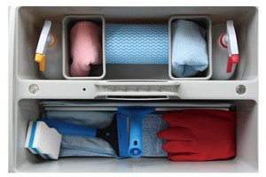 Chariot professionnel de nettoyage de sol de vadrouille plate d'hôtel et d'entretien ménager avec chariots de nettoyage de prix d'usine de sac de garage en nylon - Product Image 4