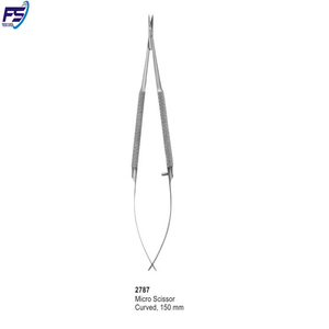 Micro ensemble de chirurgie 150 mm en acier inoxydable Micro ciseaux source d'alimentation manuelle droite FS2786 Instruments chirurgicaux - Product Image 2