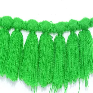 GREEN COLOUR HEAVY TASSEL FRINGE Bulk Supplier And Manufacture By Refratex India Made in India for Best Quality And Low Price