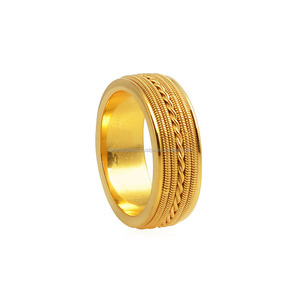 Classic Wholesale Luxury Top Quality 925 Sterling <b>Silver</b> Textured <b>Ring</b> Gold Plated Plain Wedding <b>Band</b> <b>Ring</b> for Gift Jewelry - Product Image 2