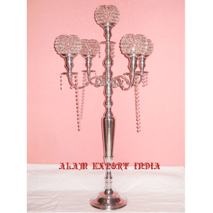 Cuenco de cristal de aluminio de cinco brazos de calidad Superior, candelabro, acabado dorado plateado para boda, decoración del hogar, elemento decorativo de mesa - Product Image 1