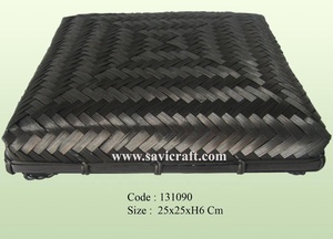 Venta al por mayor de bambú natural tejido cesta de almacenamiento con tapa artesanía cesta de ratán para embalaje de regalo - Product Image 2